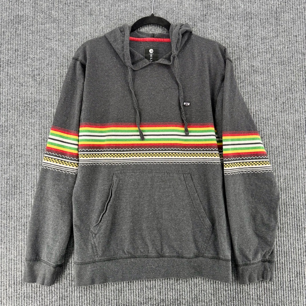 Billabong Reggae Stripe Hoodie Surf Skate Y2K Rasta Baja Mens Large
